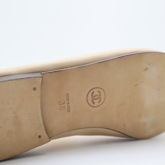 Chanel CC Turnlock Vintage Leather Ballet Flats Size 38 - Picture 8 of 12